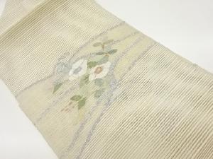 絽綴れ花葉模様織出し名古屋帯